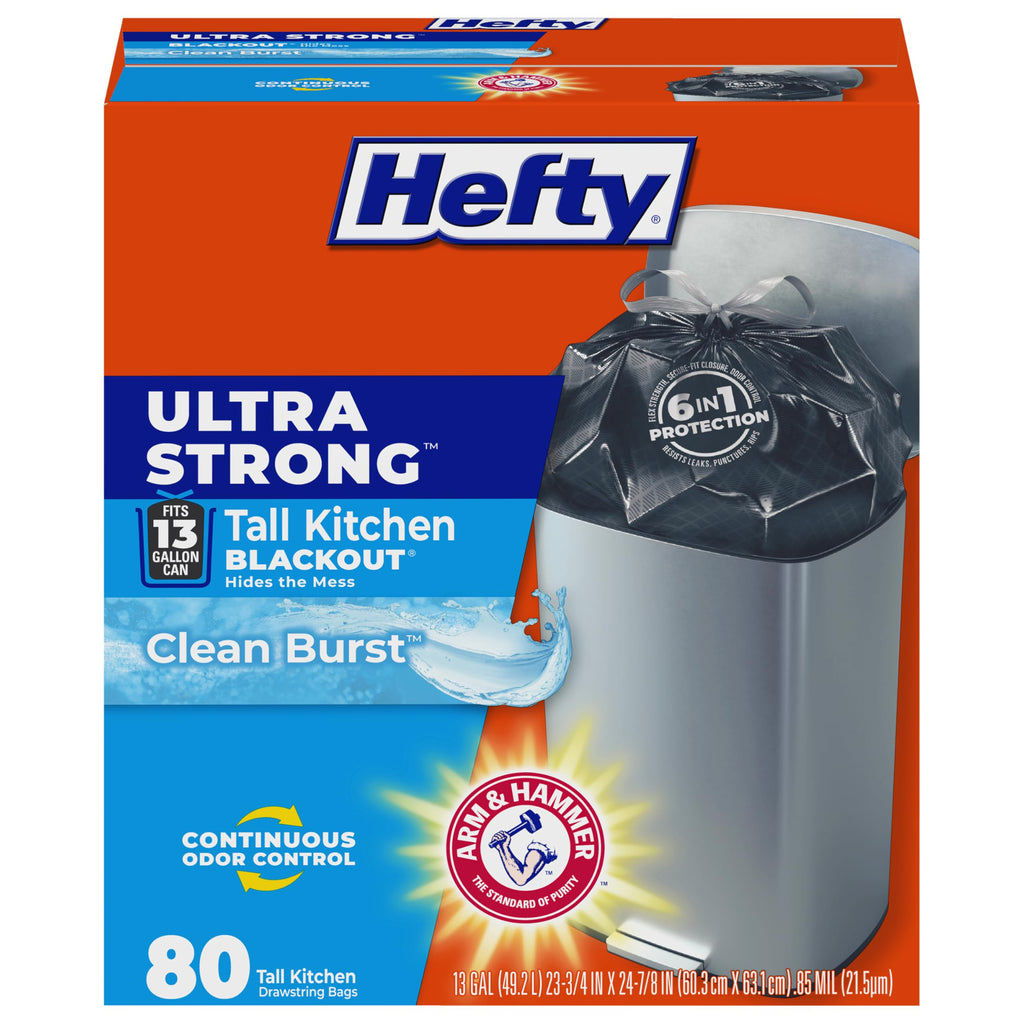 13 Gal Black Kitchen Trash Bags 80ct E706748