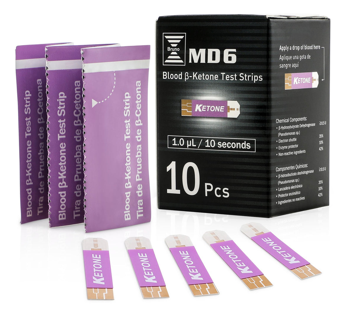 10 Ketone Test Strips Pack of 3 J65712
