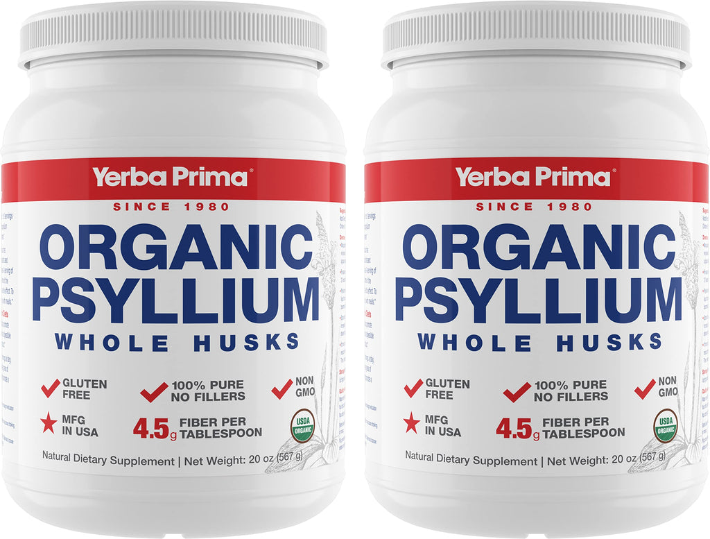Organic Whole Psyllium Husks Fiber 20 oz Pack of 2 M67007