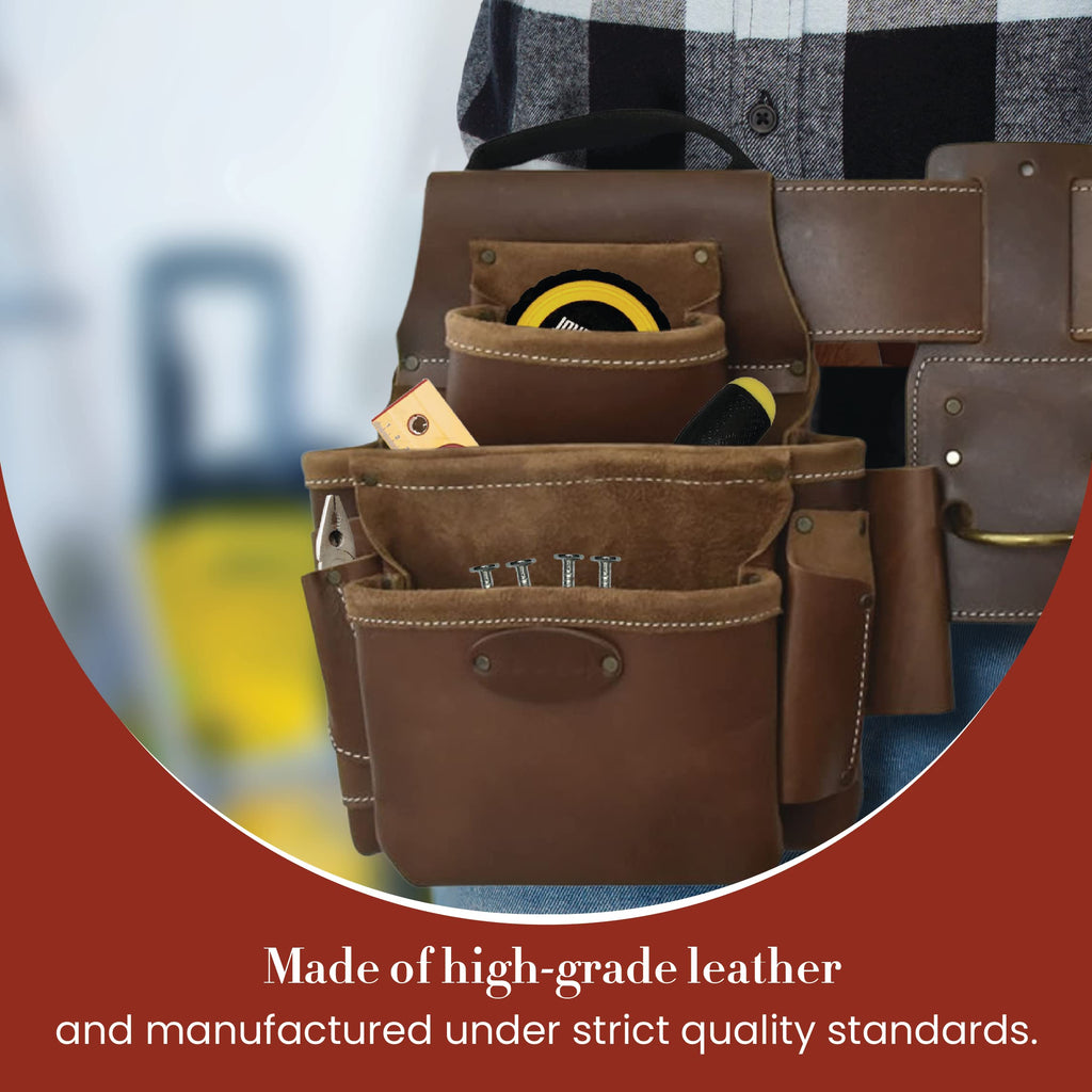 Leather 4 Piece Tool Belt Set with 17 Pockets H9815