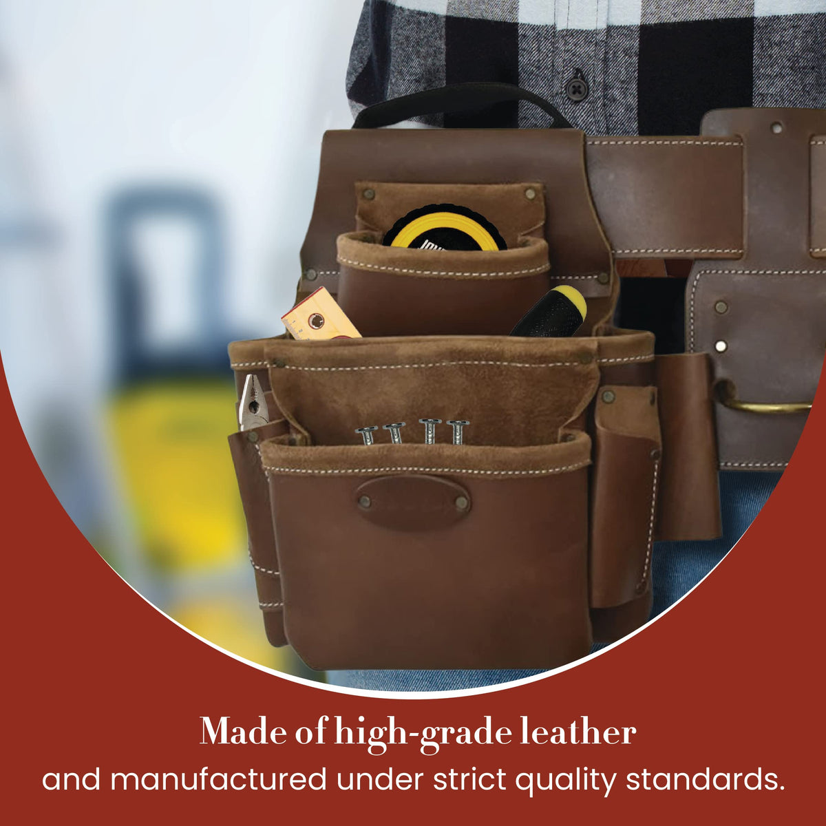 Leather 4 Piece Tool Belt Set with 17 Pockets H9815
