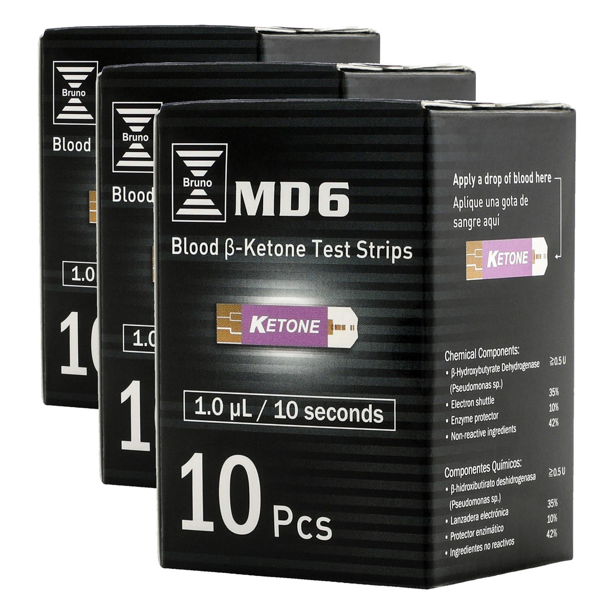 10 Ketone Test Strips Pack of 3 J65712