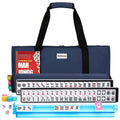White 166 Tiles Mahjong Set with Blue Carrying Bag E3562