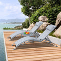 Adjustable Aluminum Pool Lounge Chairs Set of 3 with Side Table F159051