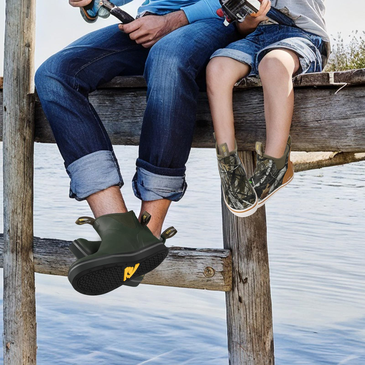 Waterproof Rubber Ankle Deck Boots with Memory Foam Q640176