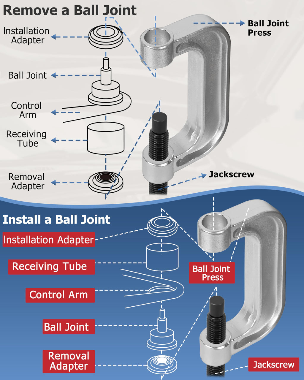 21 Pcs Ball Joint Press Service Kit T5490