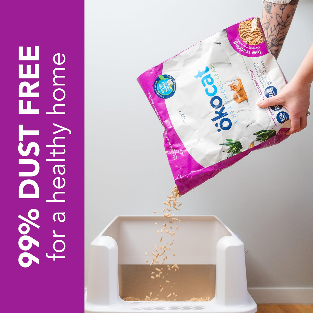 Unscented Wood Clumping Cat Litter Mini-Pellets 18.6 pounds J688