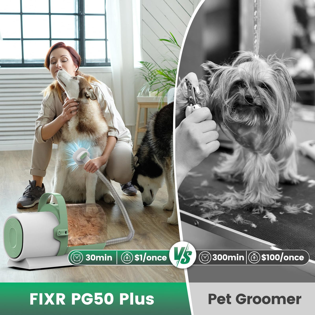 Dog Grooming Vacuum, 7 Grooming Tools 2.5L Dust Cup 11000Pa L2721