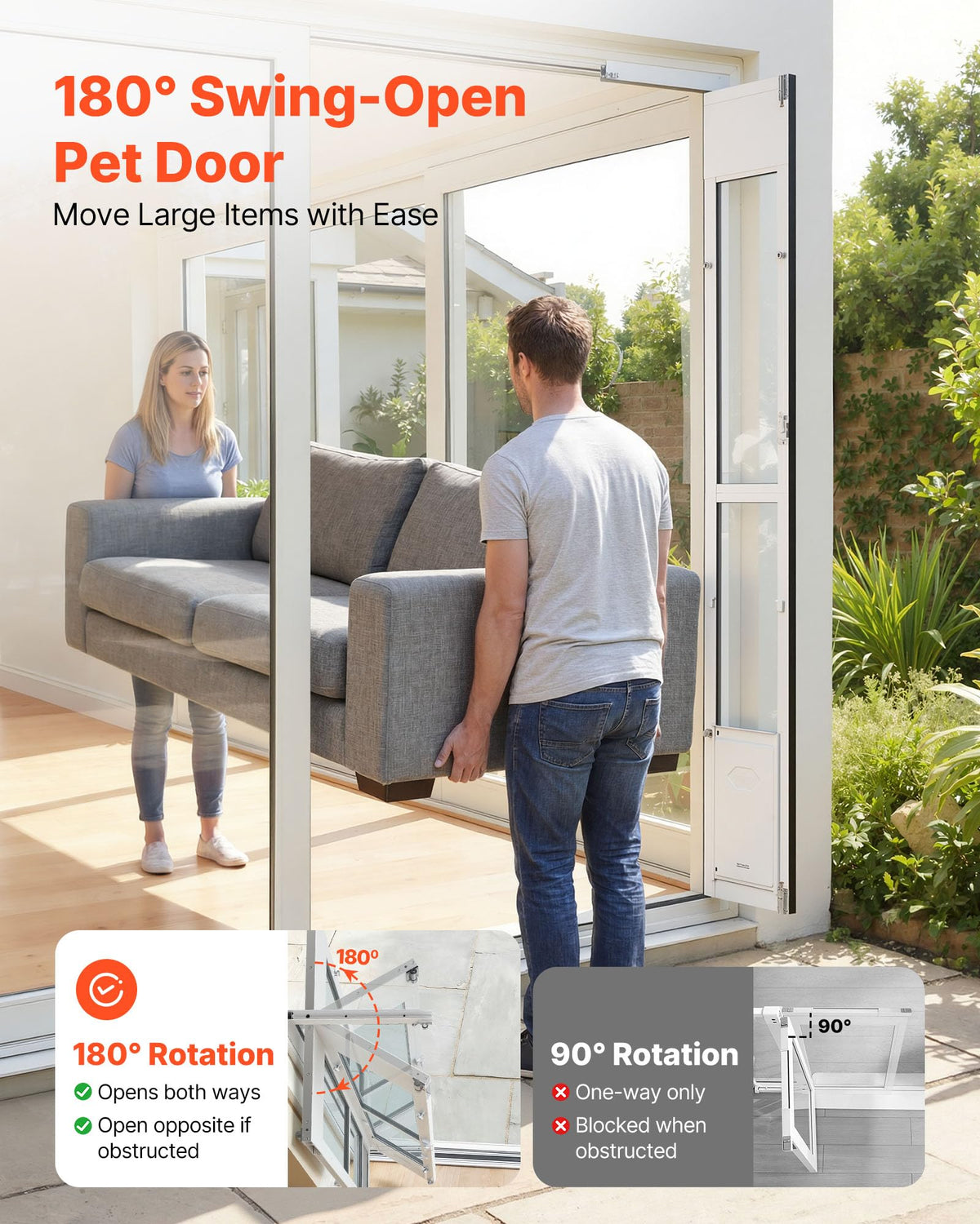 Sliding Glass Dog Door with Flap S649