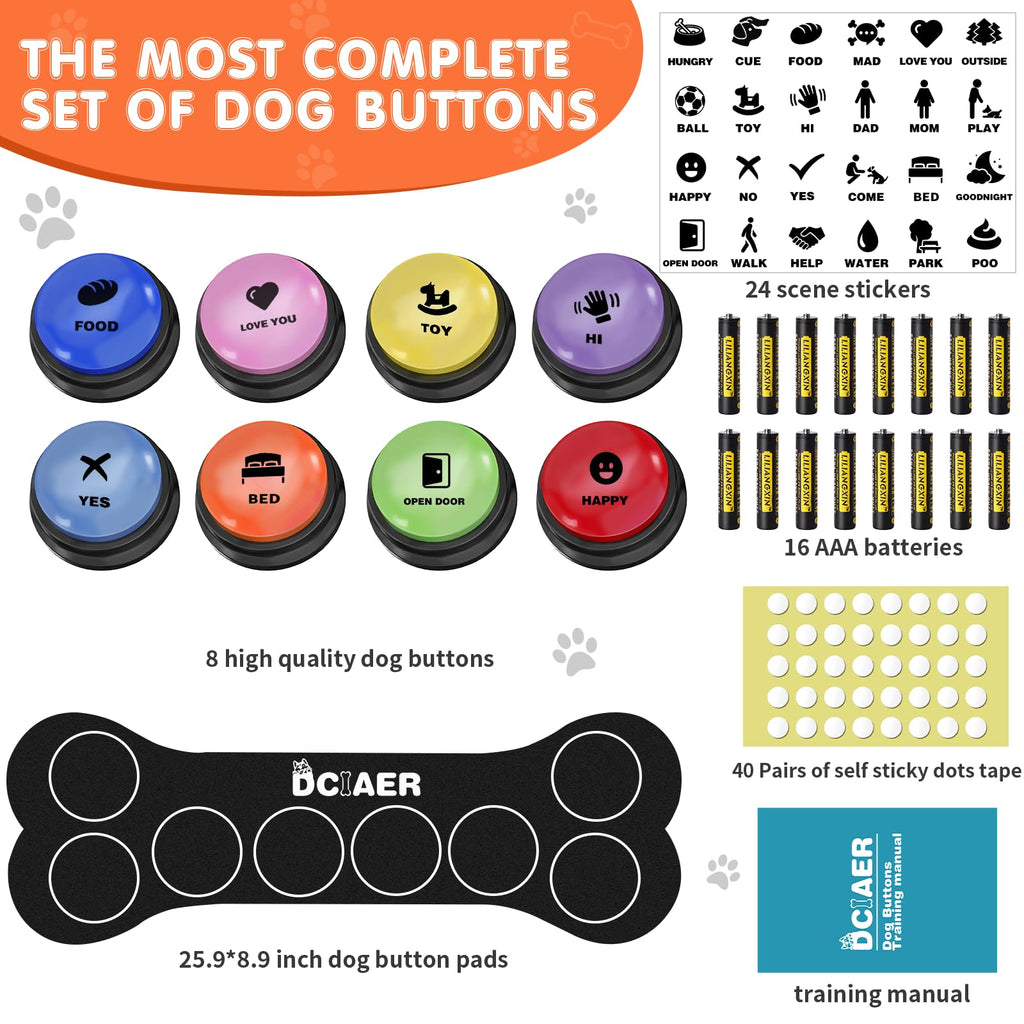 8 Recordable Sound Buttons Dog Training Toy Z4498