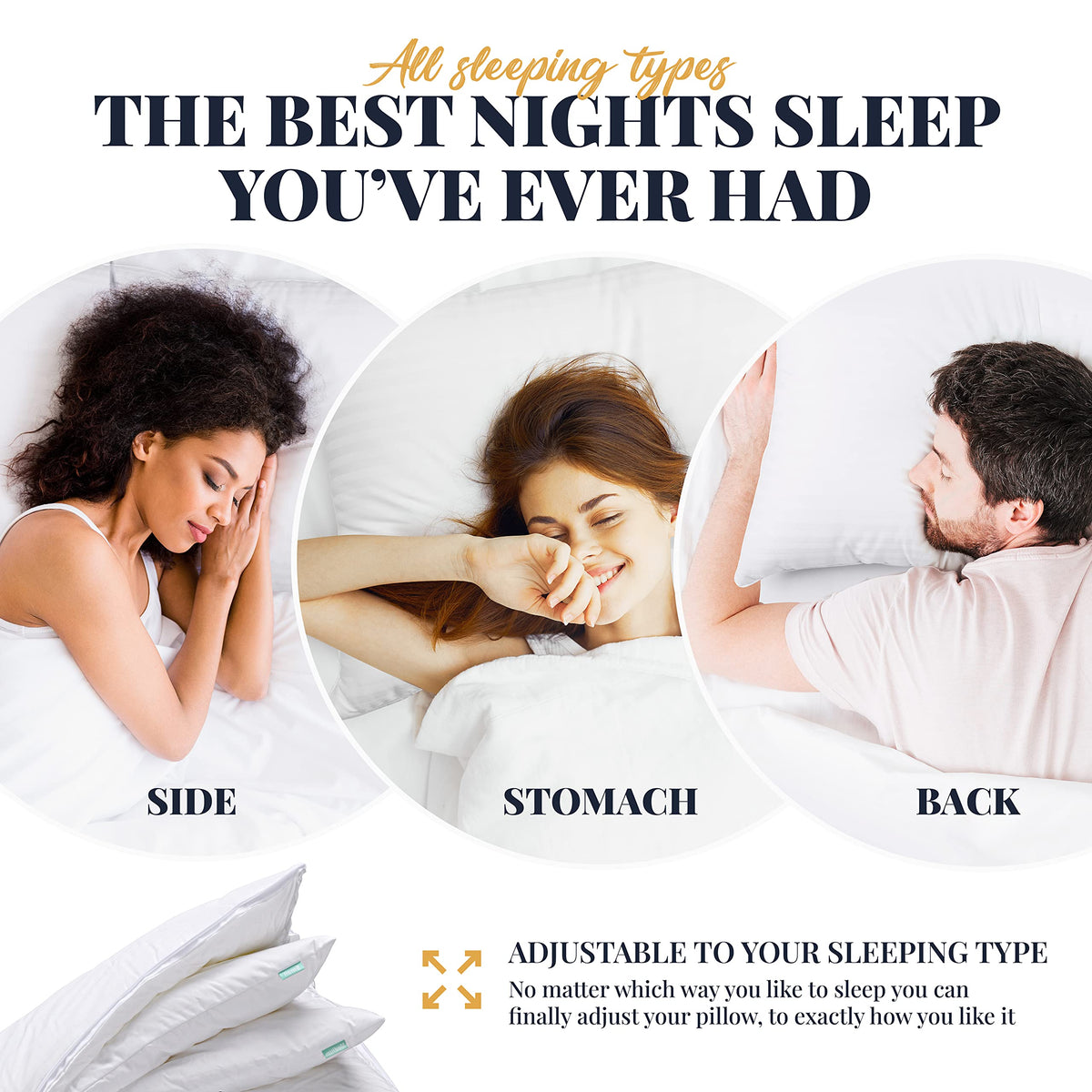 Adjustable Layer Set of 2 Pillows King M35076