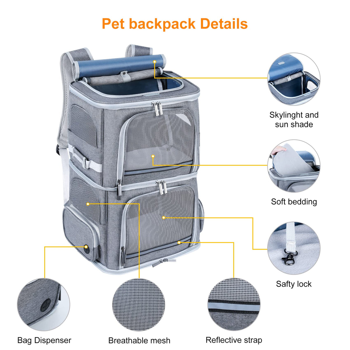 Double Compartment Pet Carrier Backpack Q3143