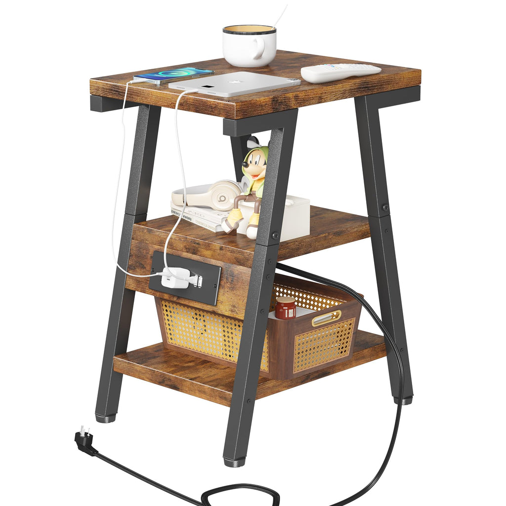 3-Tier Side Table with Charging Station T9429