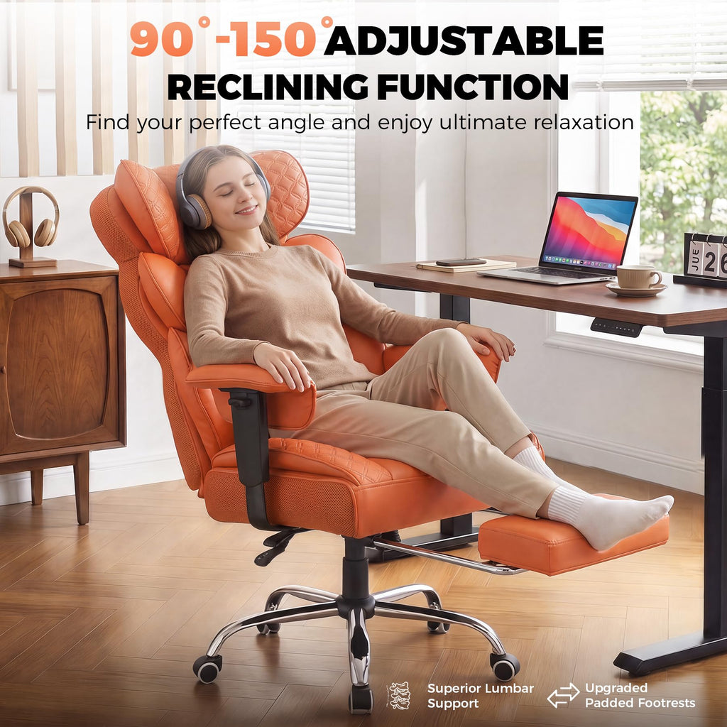 Big and Tall High Back Executive Chair with Footrest R6715