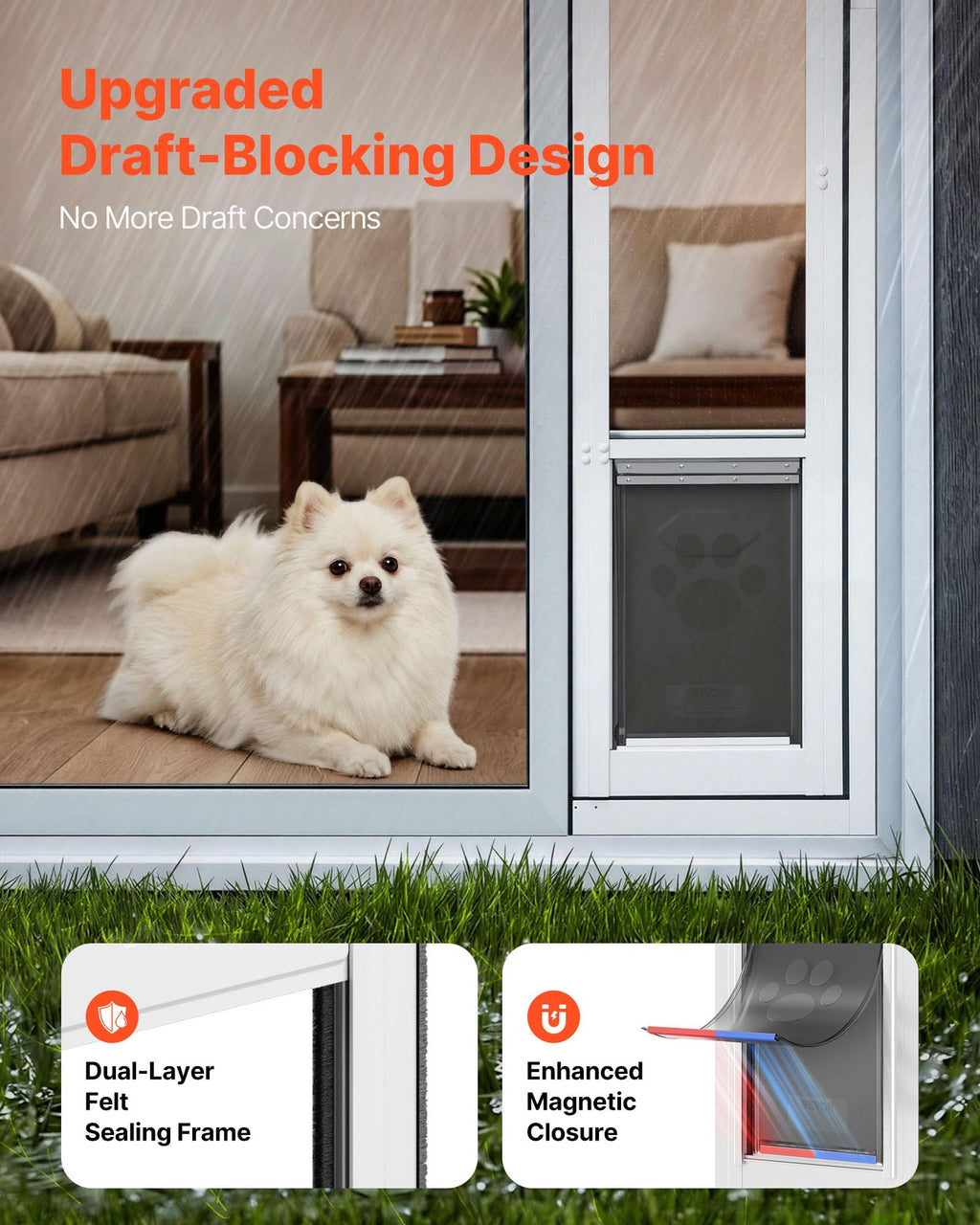 Sliding Glass Dog Door with Flap S649