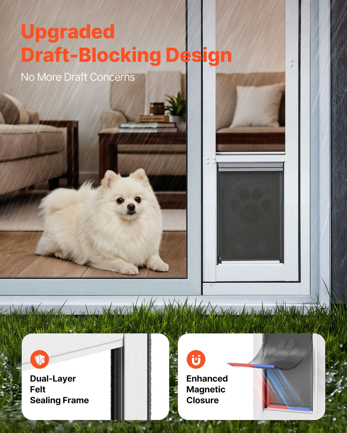 Sliding Glass Dog Door with Flap S649