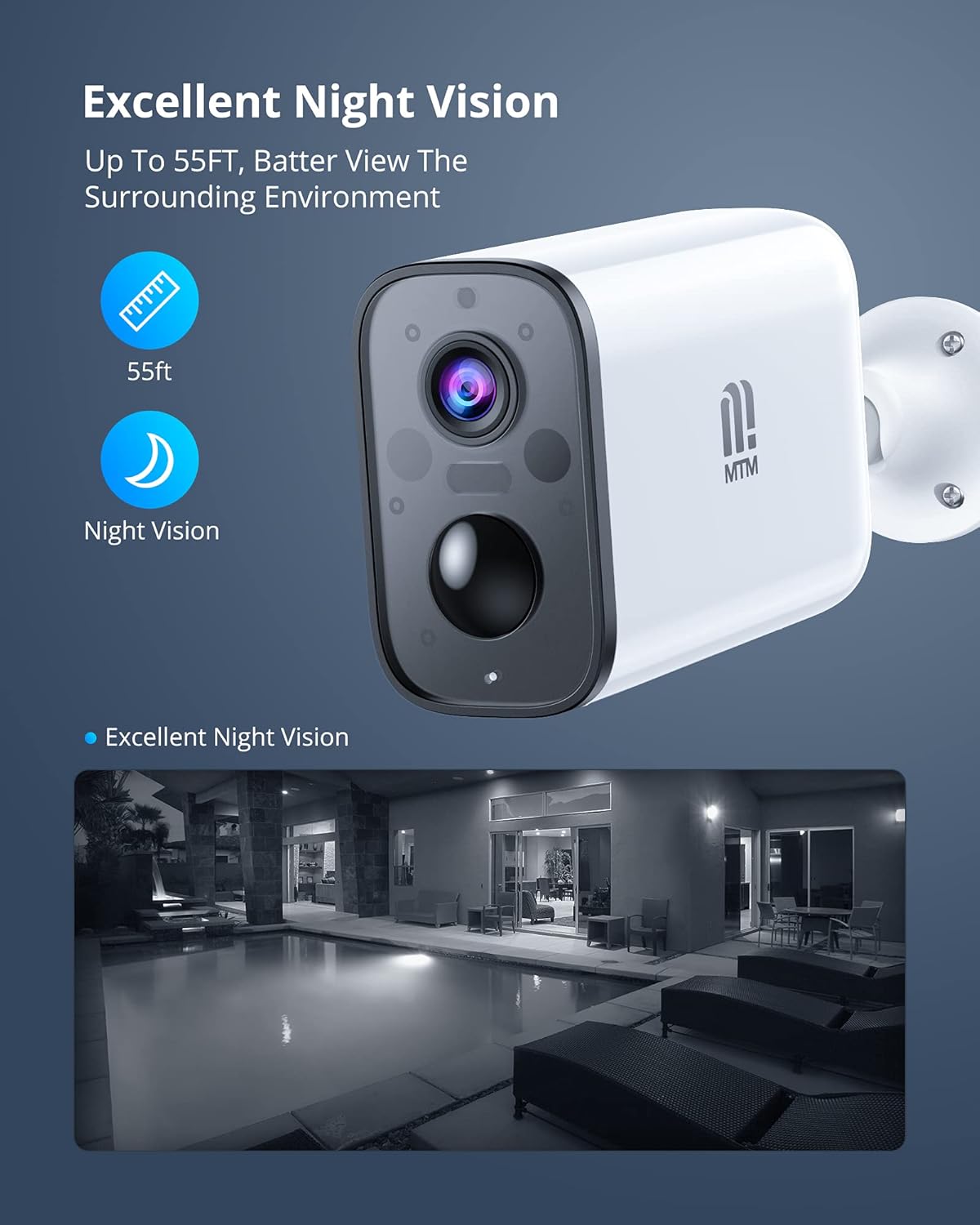 Wireless Outdoor Security Camera 1080P Night Vision IP66 Waterproof G42102