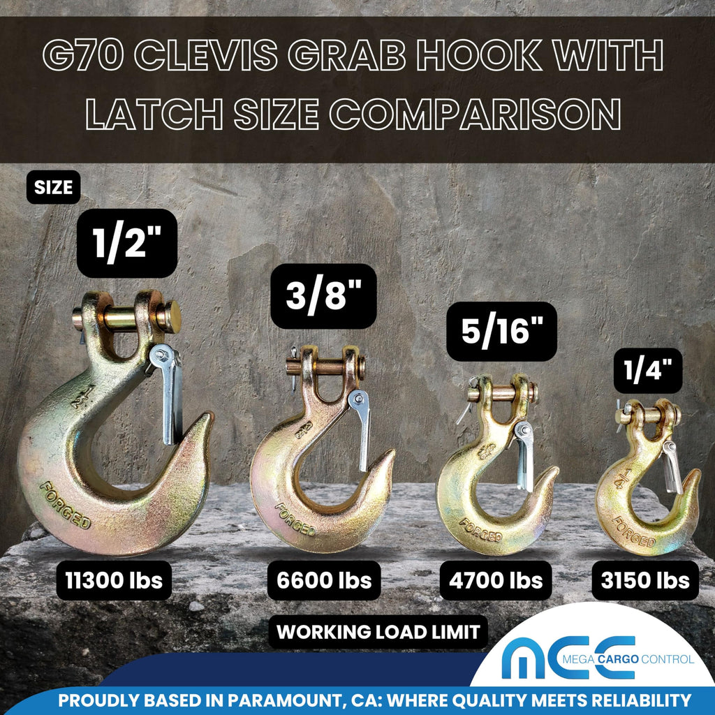 G70 Forged Slip Hooks 3/8" Clevis 6,600 Lbs WLL V966482