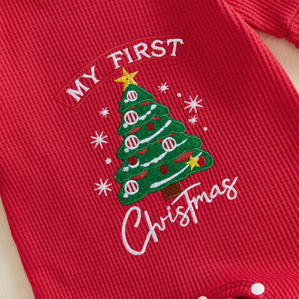 Christmas Baby Romper Jumpsuit Hat Set X4132