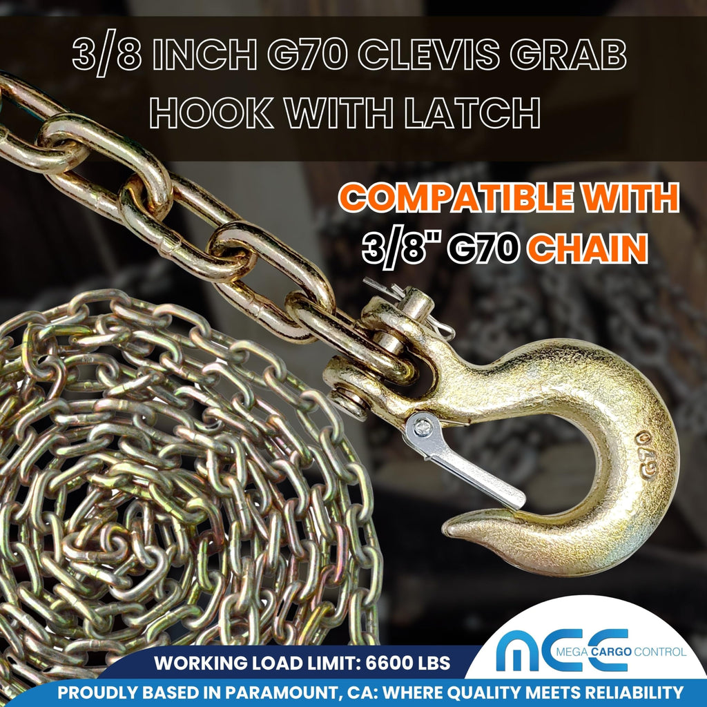 G70 Forged Slip Hooks 3/8" Clevis 6,600 Lbs WLL V966482