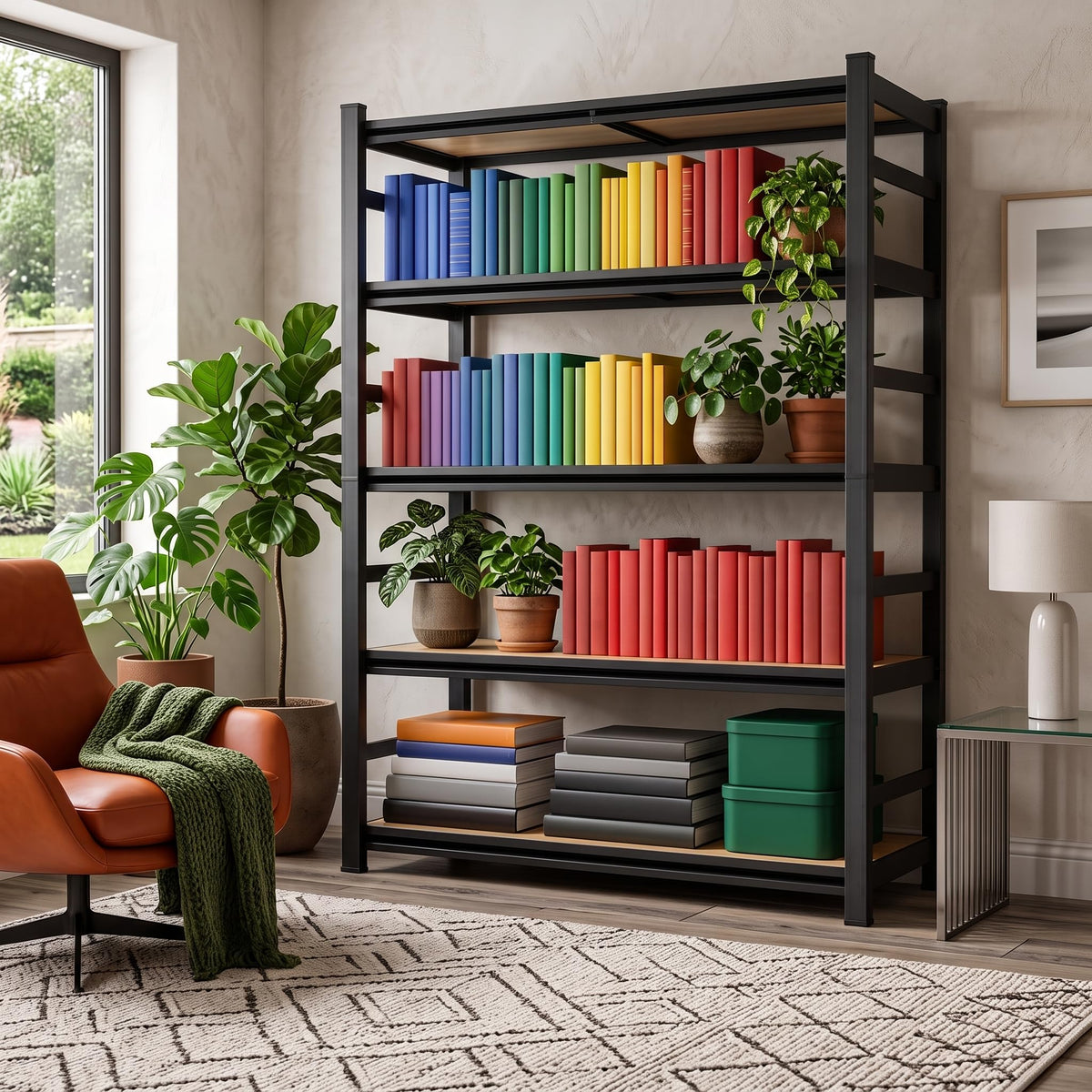 5 Tier Adjustable Wooden Bookshelf X37032