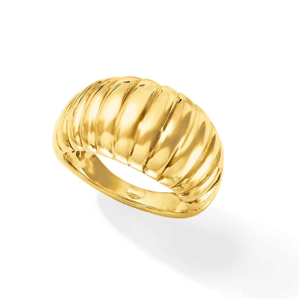18kt Yellow Gold Electroform Dome Ring Y6306