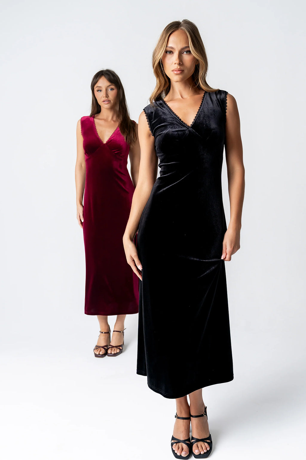 Black Velvet Maxi Dress W232