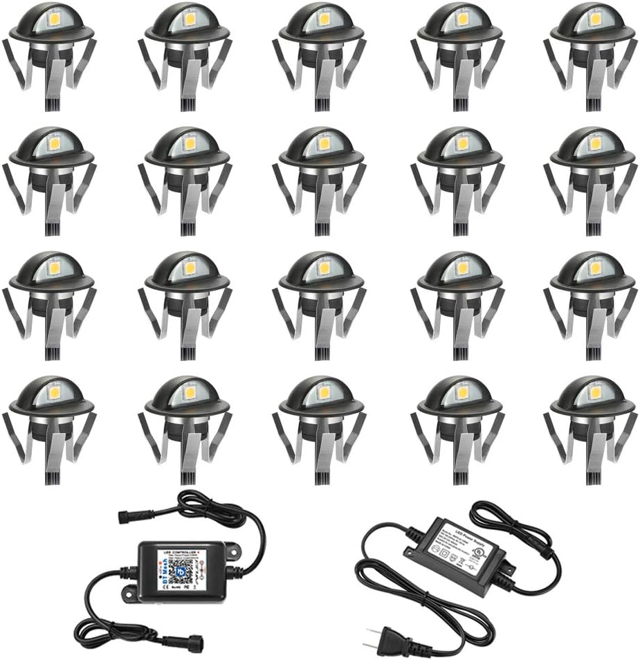 10 Pack Warm White Waterproof Low Voltage LED Deck Light Kit U21941