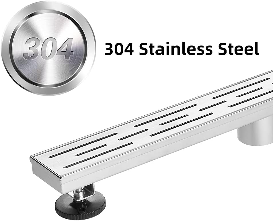 24 inch Brushed Stainless Steel Linear Shower Drain, Pack of 2 F3610