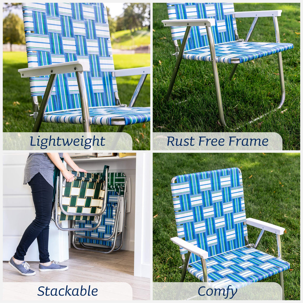 Folding Aluminum Outdoor Lawn Chair Blue P360701