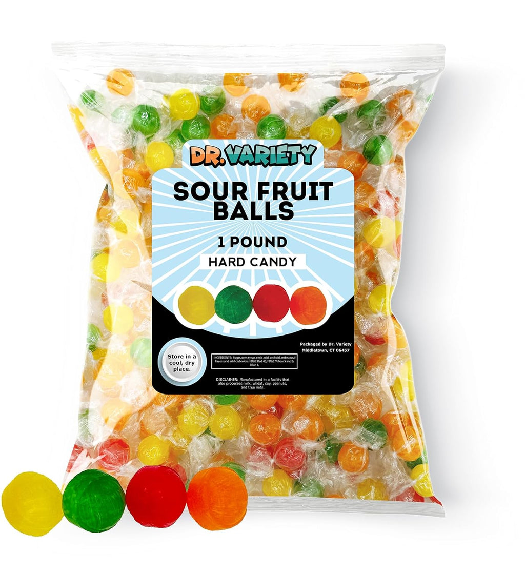 Assorted Fruit Sour Balls Hard Candy (1lb) N388