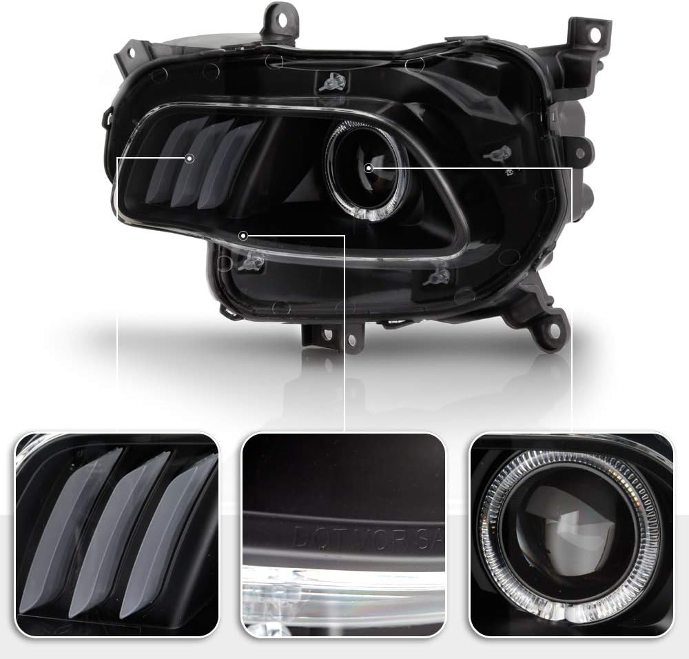 2014-2018 Jeep Cherokee Black Housing Projector Headlights Assembly H7581