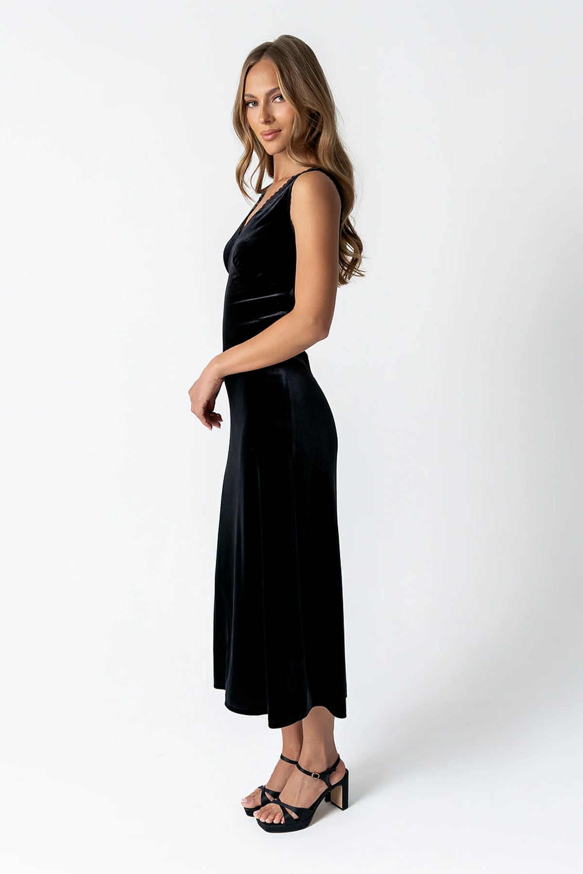 Black Velvet Maxi Dress W232