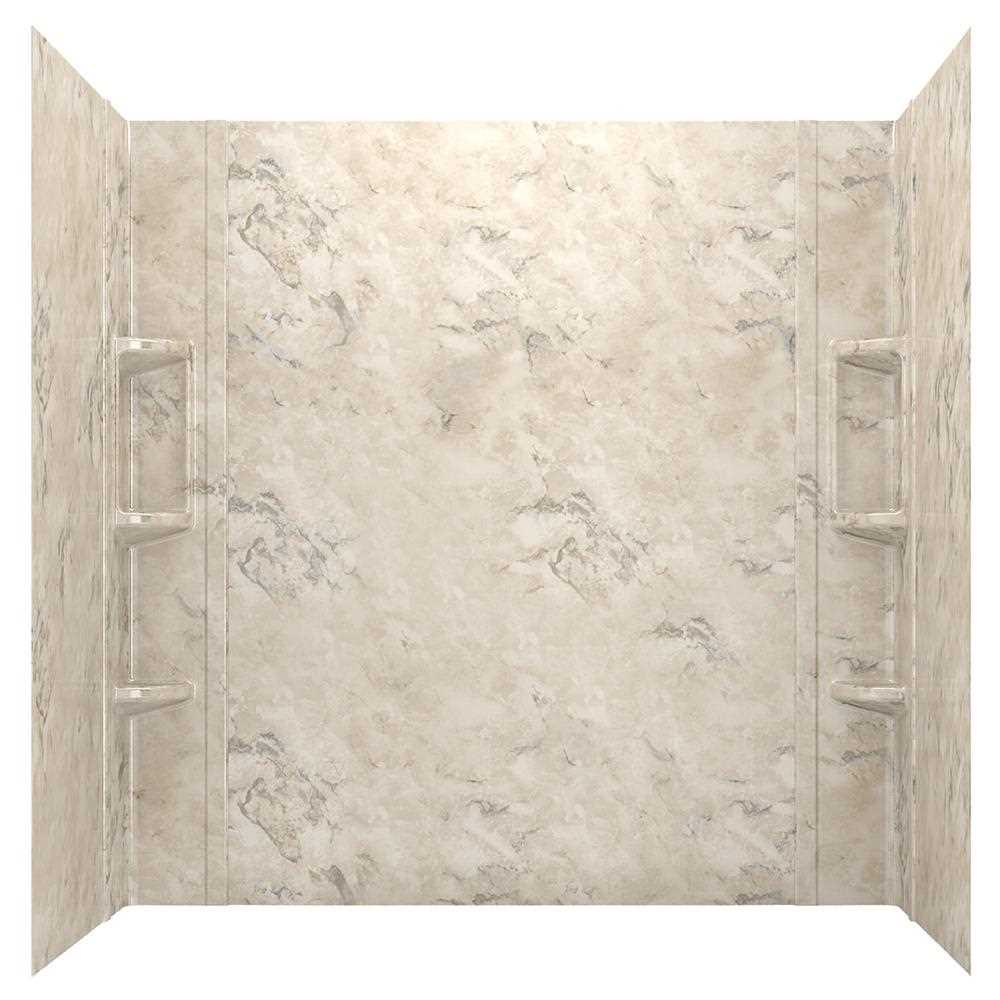 5-Piece Glue-Up Alcove Bath Wall Set in Celestial Marble U41708