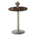 Round Barista Cafe Height Table Black Laminate Top Silver Base W61399