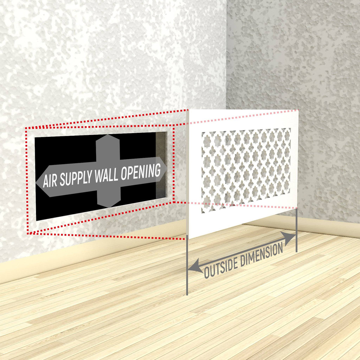 White Acrylic Air Vent Cover O951