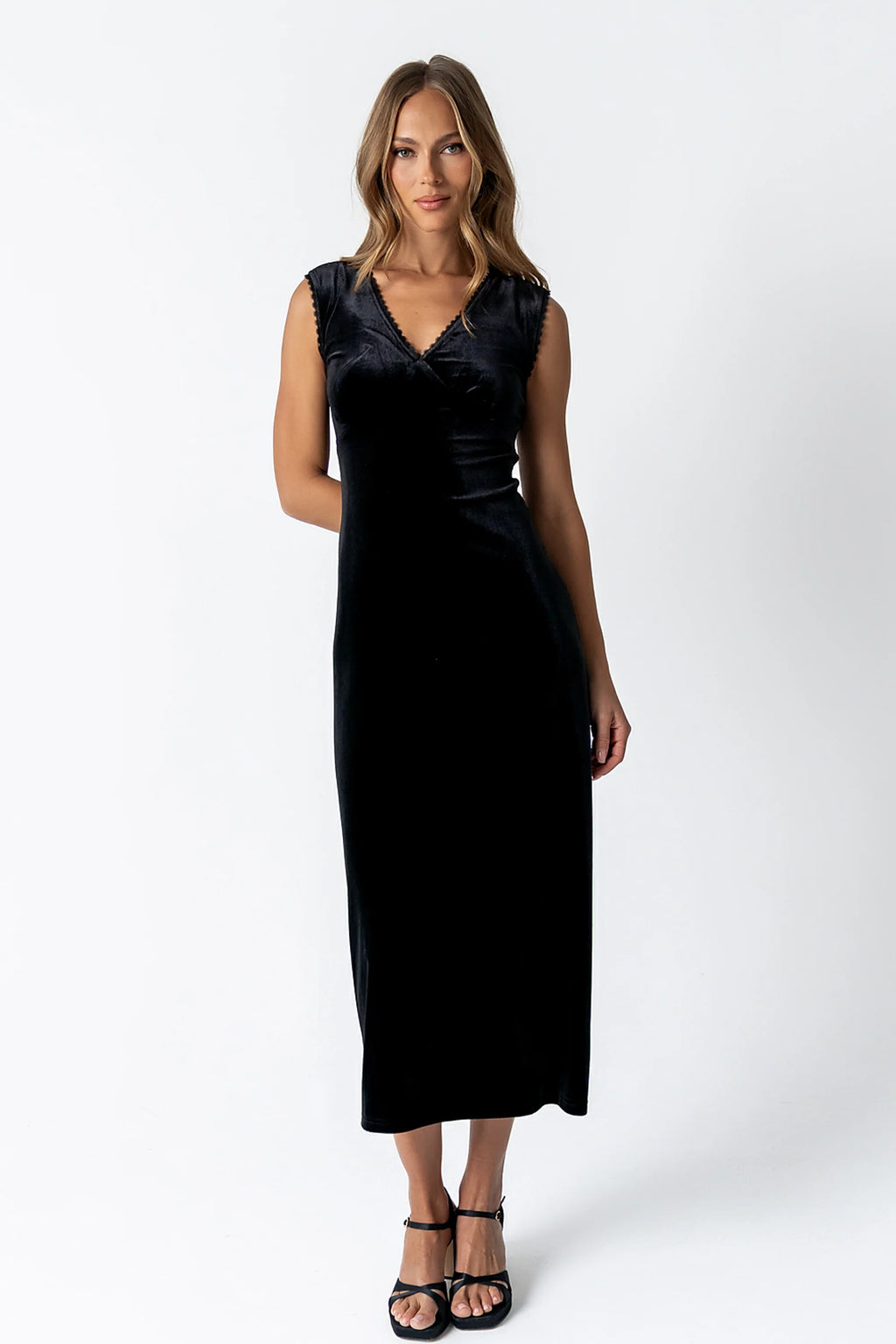 Black Velvet Maxi Dress W232