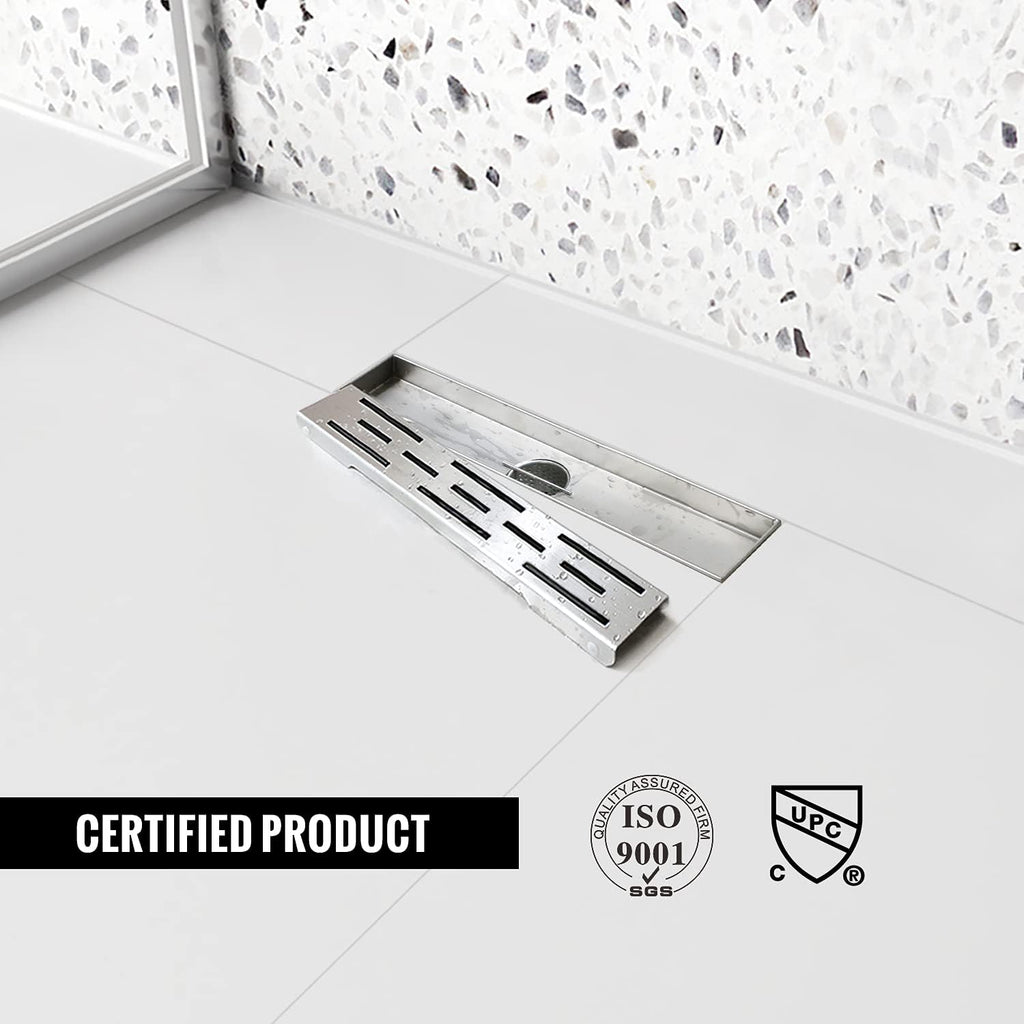 24 inch Brushed Stainless Steel Linear Shower Drain, Pack of 2 F3610