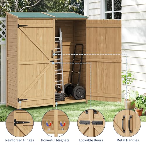 33.52 CU.FT Outdoor Storage Shed with Waterproof Asphalt Roof A596049