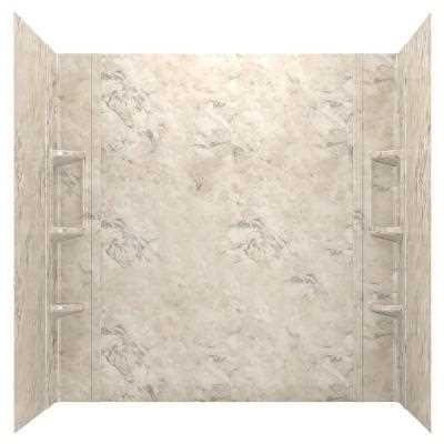 5-Piece Glue-Up Alcove Bath Wall Set in Celestial Marble U41708