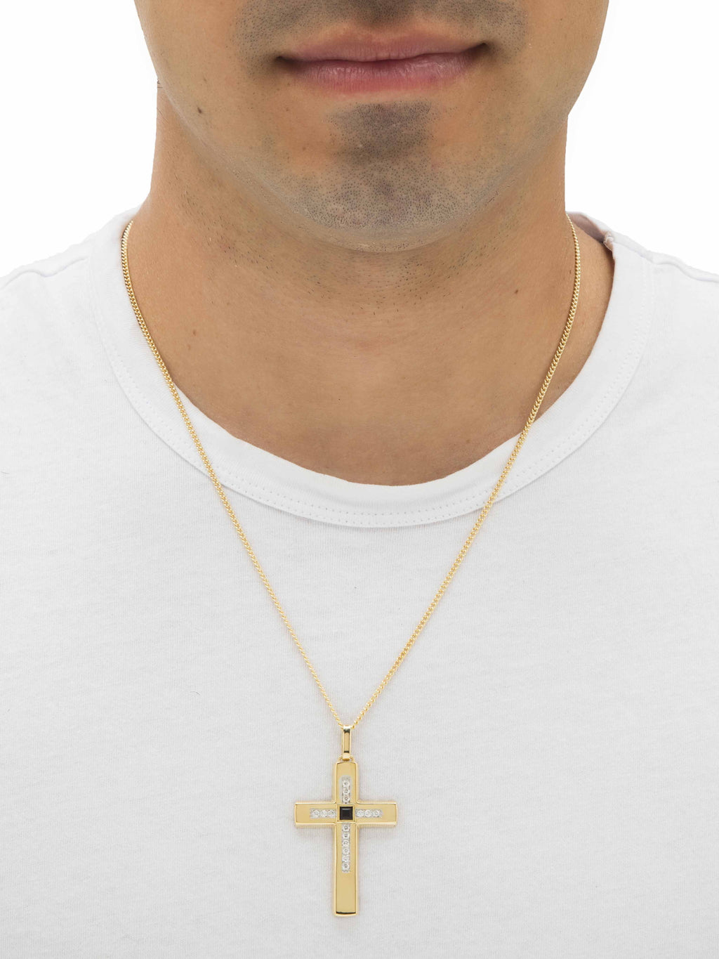 Gold-Plated 22" Cross Pendant Necklace I470
