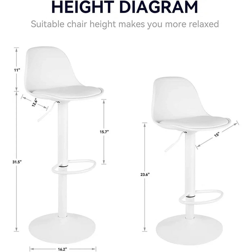 Swivel Bar Stools with Adjustable Height Set of 4 H927