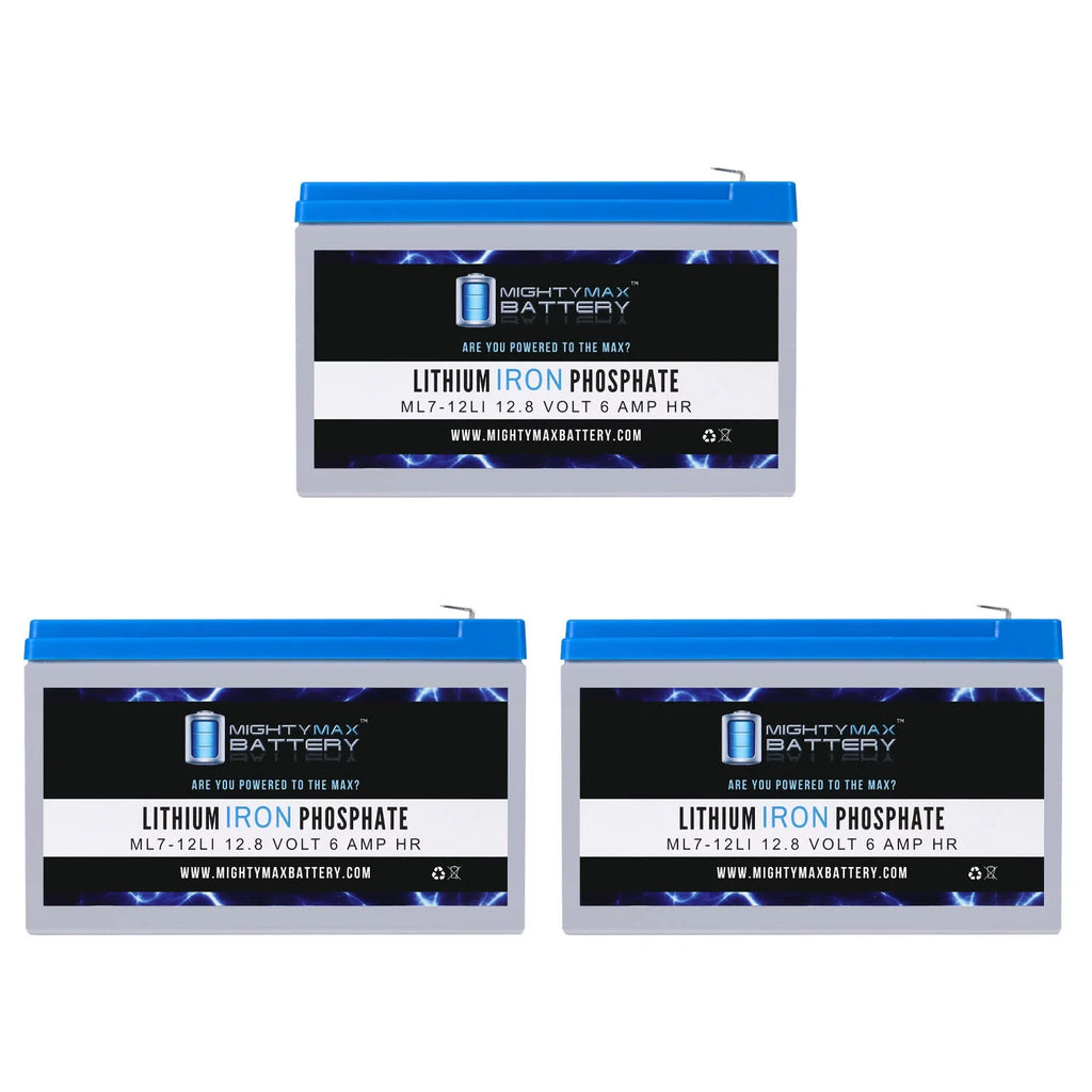 12V 7AH Lithium Replacement Battery 3 Pack F2854