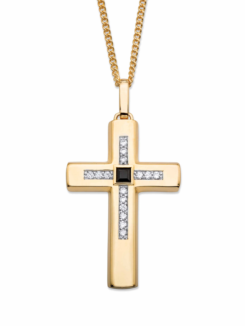 Gold-Plated 22" Cross Pendant Necklace I470
