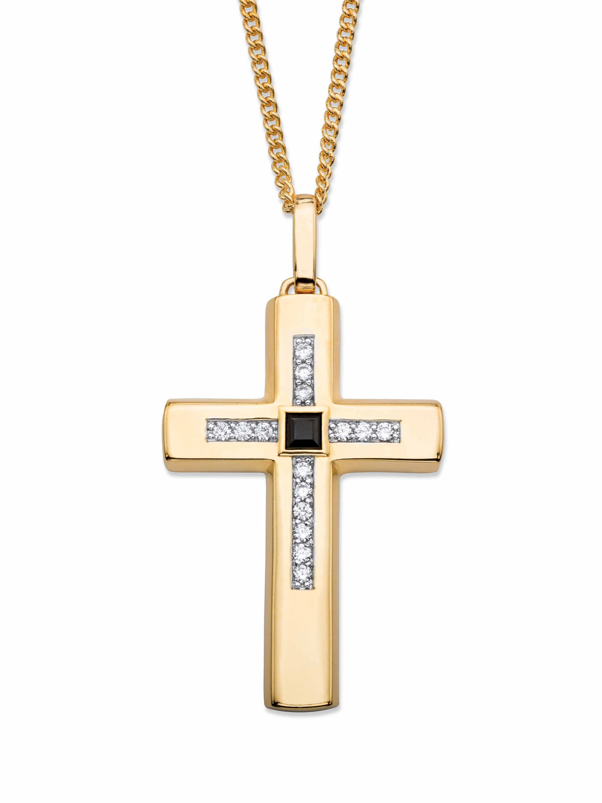 Gold-Plated 22" Cross Pendant Necklace I470