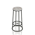 Rustic Metal Barstools Set of 2 Coastal White A3496