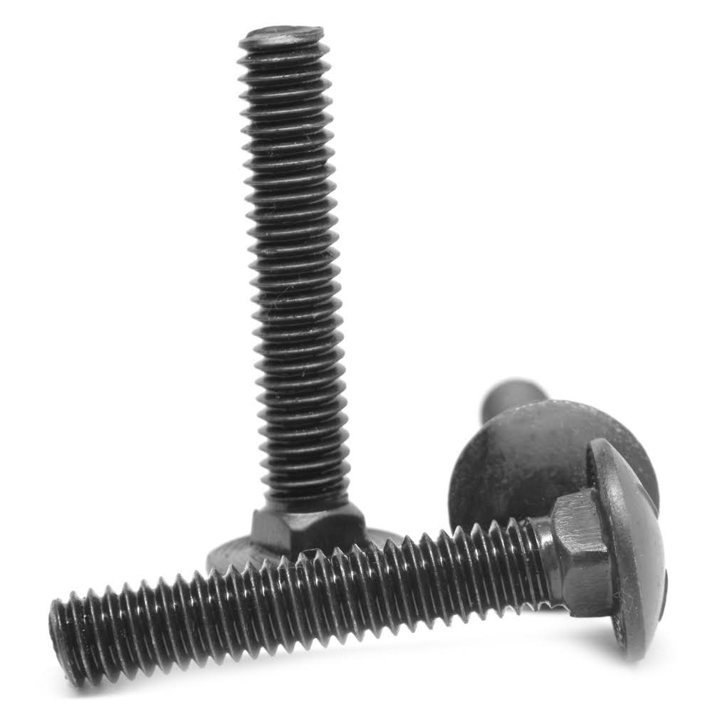 10-24 x 1 1/4 Coarse Thread Carriage Bolt Low Carbon Steel Black Oxide Pk 2000 V43837