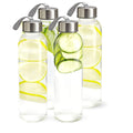 18 Oz Pack of 4 Glass Water Bottles with Lids and Sleeves I457