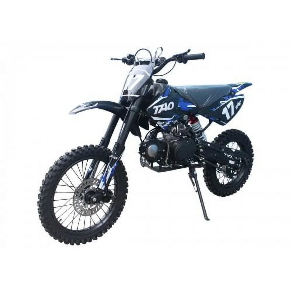 125cc Kids Dirt Bike Automatic Kick Start 17 Inch Front 14 Inch Rear Wheels Blue E532