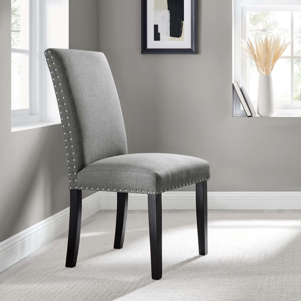 Light Gray Upholstered Fabric Side Chair O90524